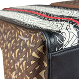Burberry Leather TB Monogram Stripe E-Canvas Tote Bag