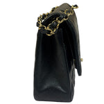 Chanel Black Quilted Caviar Double Flap Bag 2012