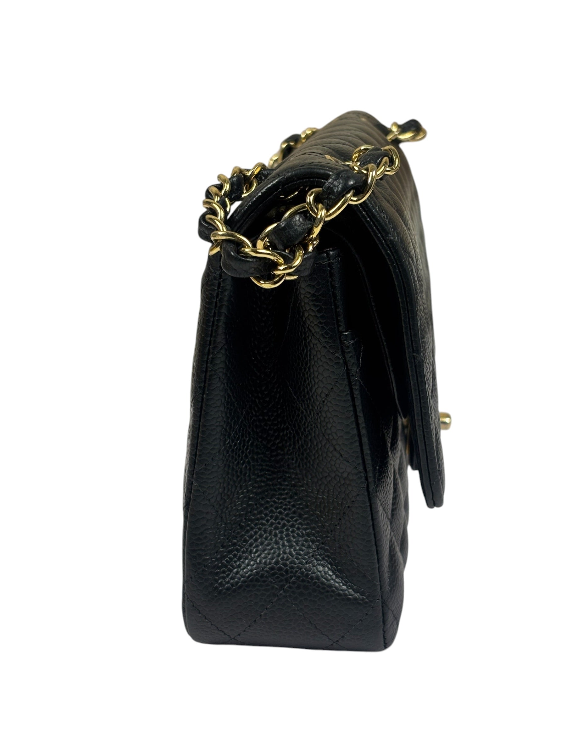 Chanel Black Quilted Caviar Double Flap Bag 2012