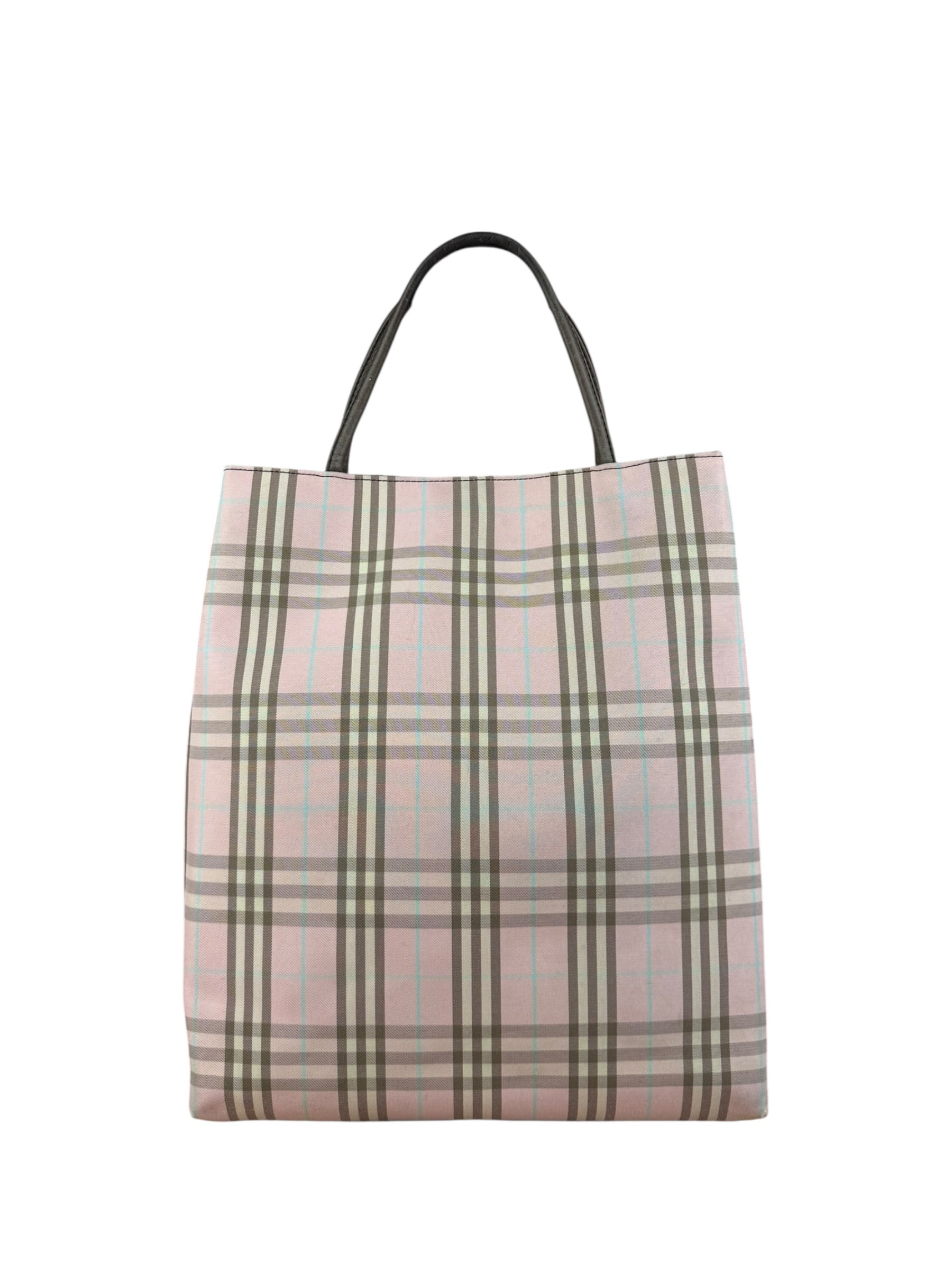 Burberry Vintage Light Pink Check Long Tote Bag
