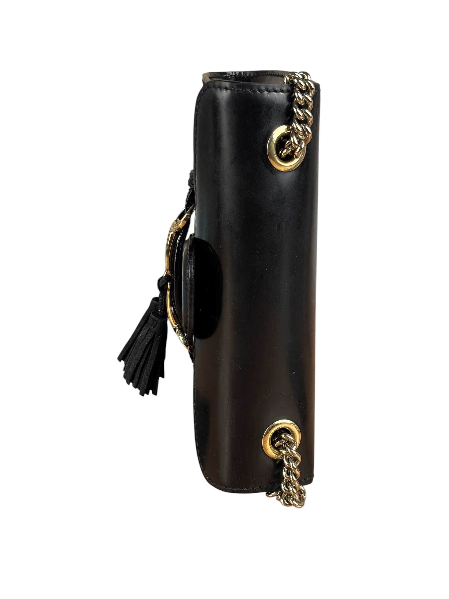 Gucci Black Leather Small Emily Chain Shoulder Bag