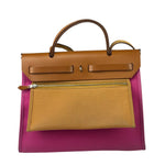 Hermes Pink/Brown Leather Trim Herbag Zip 31 Two-Way Bag