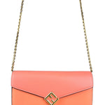 Fendi FF Diamonds Continental Peach Wallet on Chain