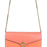 Fendi FF Diamonds Continental Peach Wallet on Chain