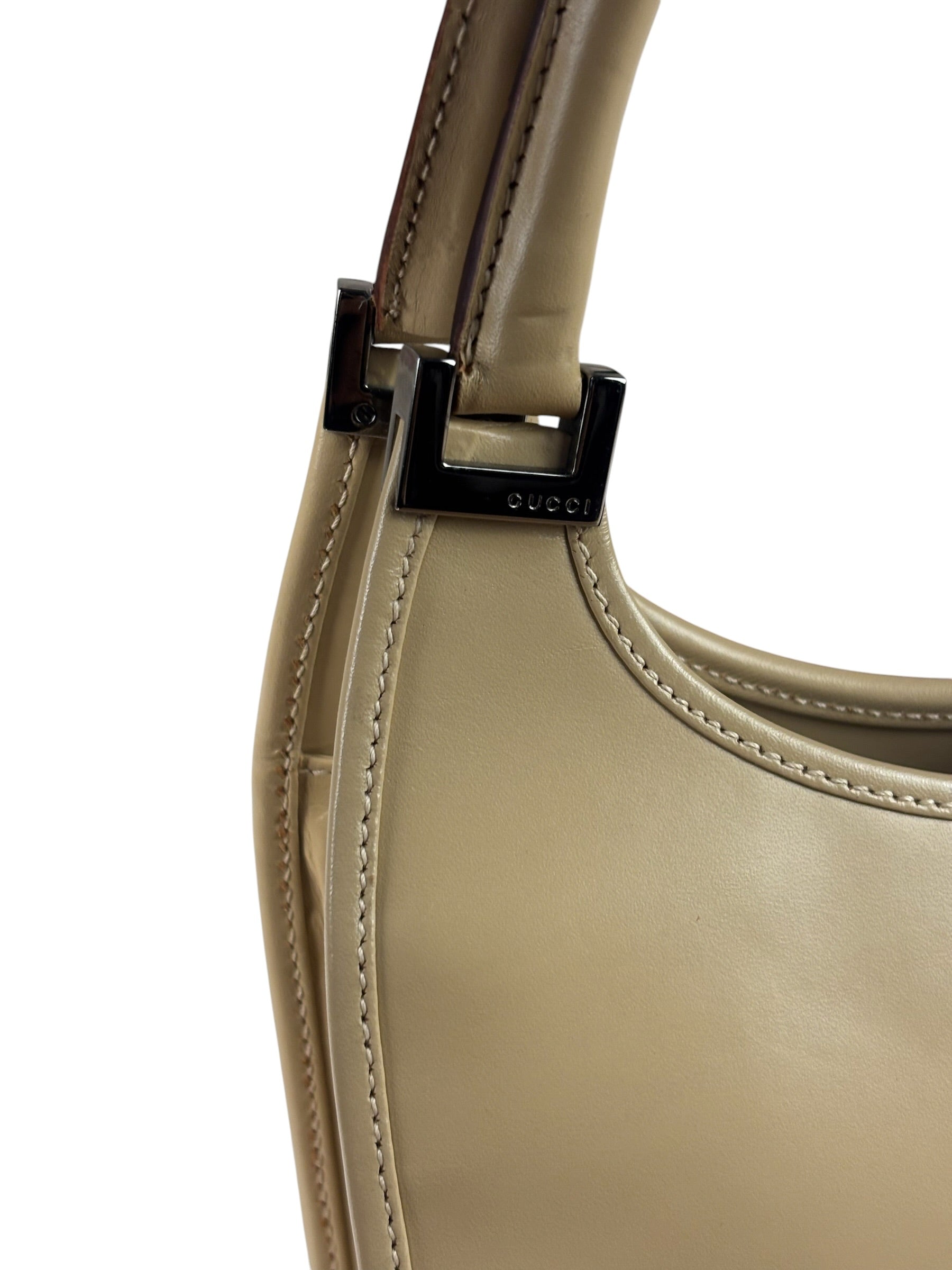 Gucci Beige Leather Piston Lock Jackie Hobo Bag