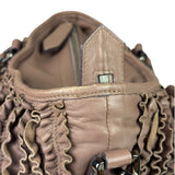 Burberry Purple Leather Ruffled Lowery Bag