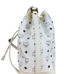 MCM Monogram White Bucket Shoulder Bag