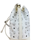 MCM Monogram White Bucket Shoulder Bag