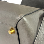 Celine Grey Grained Calfskin Belt Shoulder Bag