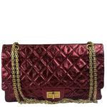 Chanel Patent Burgundy Quilted Leather 2.55 Reissue Double Flap Bag 2008