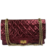 Chanel Patent Burgundy Quilted Leather 2.55 Reissue Double Flap Bag 2008