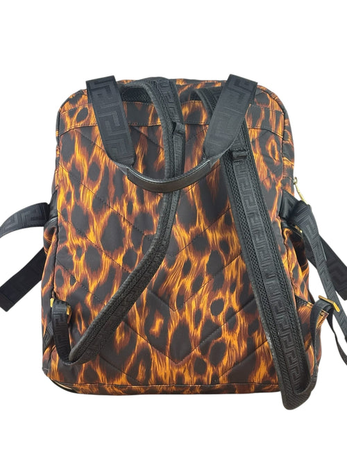 Versace Colorblock Tiger Print Medusa Head Travel Backpack