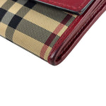 Burberry Red Leather House Check Continental Long Wallet
