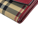 Burberry Red Leather House Check Continental Long Wallet