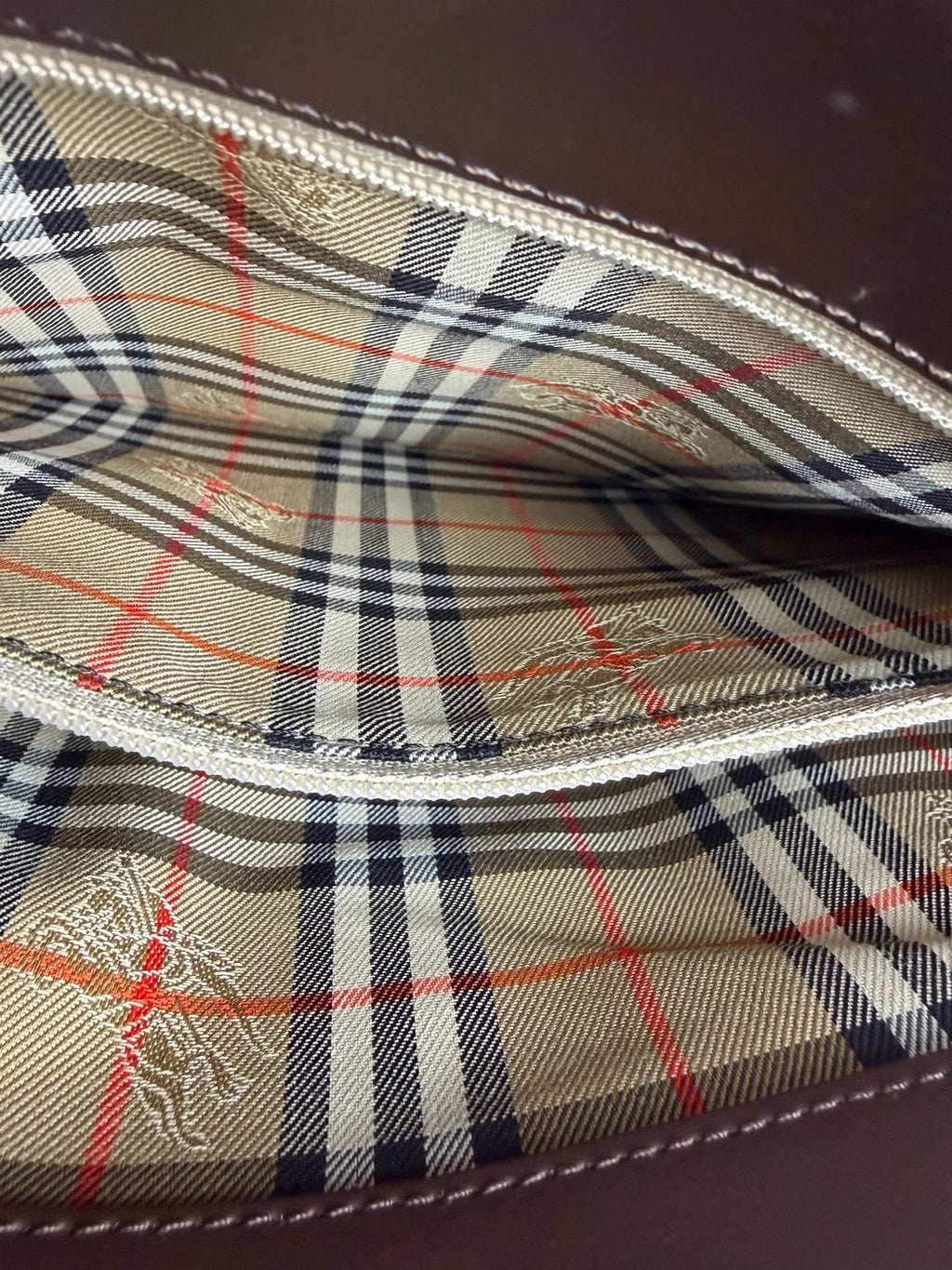 Burberry Brown Leather House Check Tote