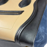 Celine Calfskin Leather/Suede Tri-Color Luggage Tote Bag