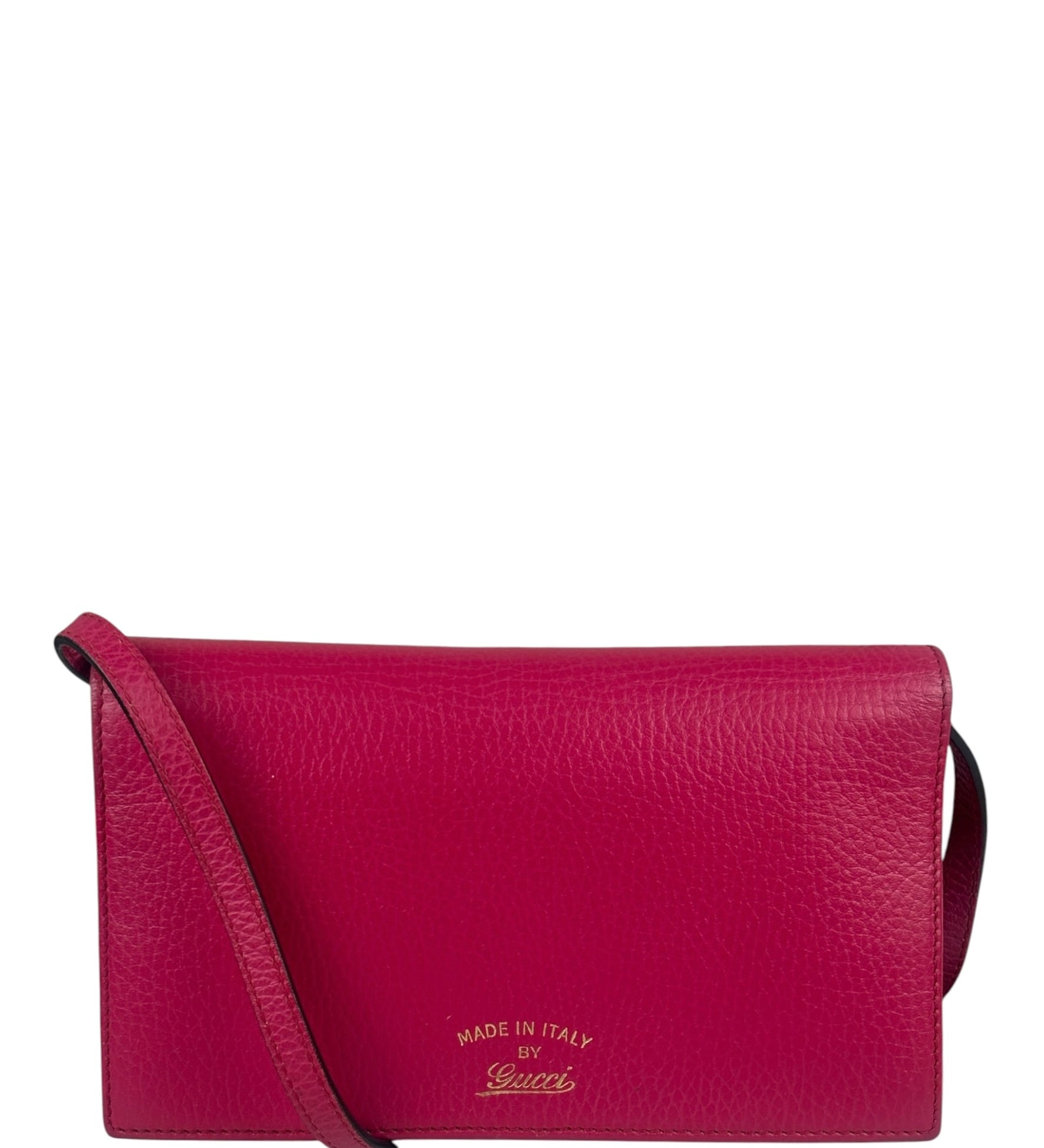 Gucci Pink Leather Swing Wallet/Pochette