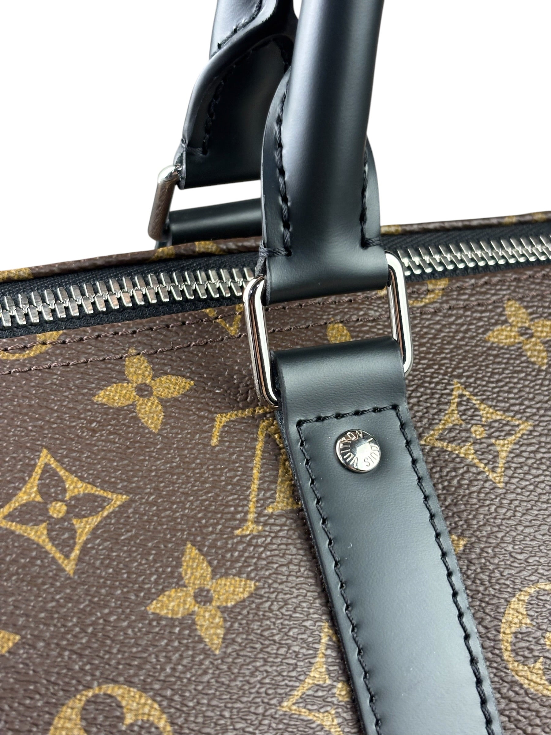 Louis Vuitton Black/Brown Monogram Keepall 55
