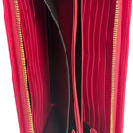 Yves Saint Laurent Bright Pink Leather Zip-Around Long Wallet