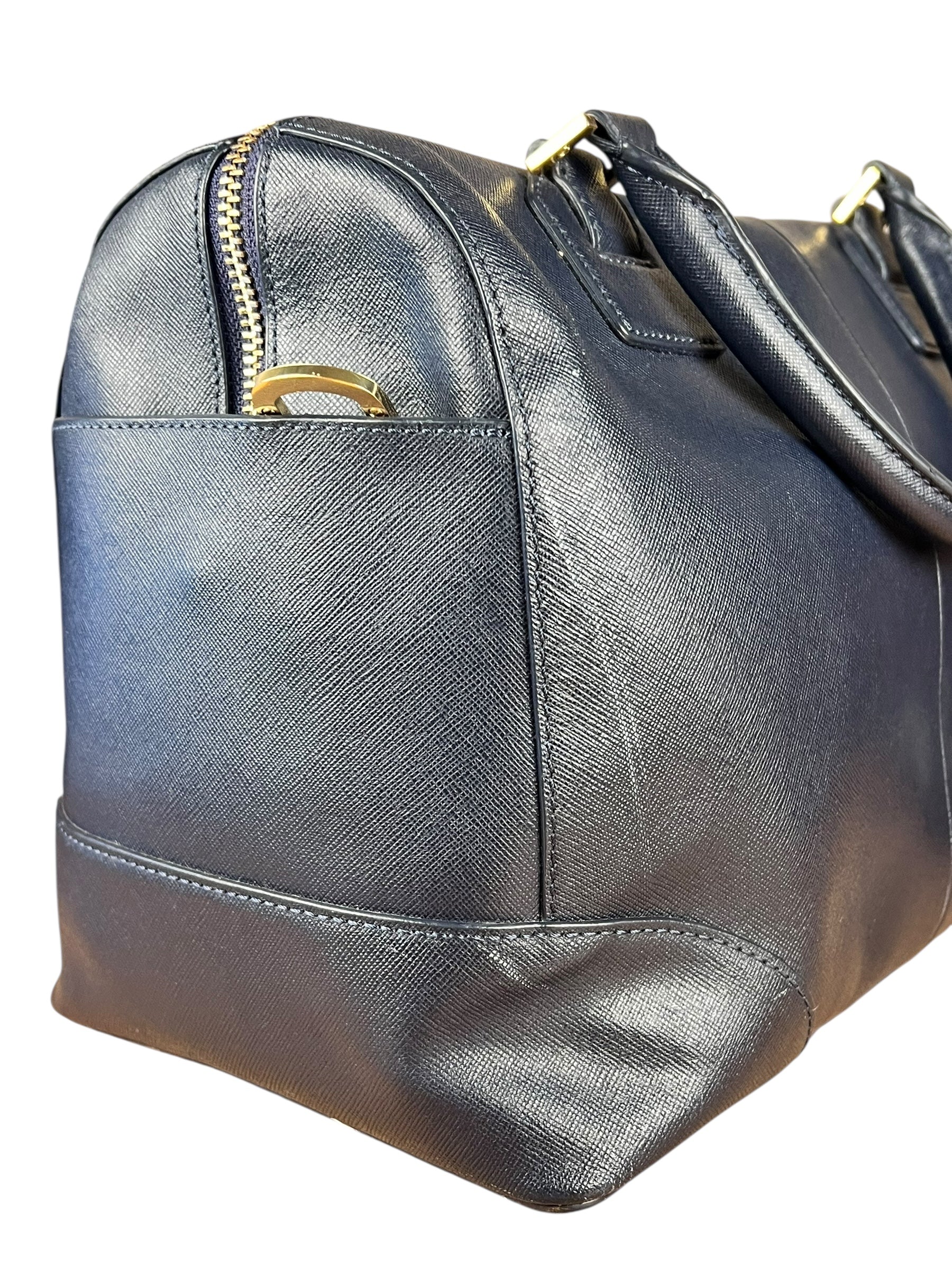 Tory Burch Saffiano Leather Navy Boston Bag