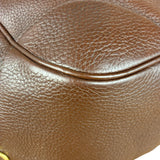 Prada Rich Brown Vitello Daino Sound Lock Satchel Shoulder Bag