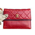 Chanel Red & Navy Trapezoid Flap Bag 1992