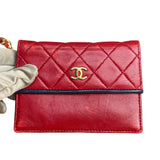 Chanel Red & Navy Trapezoid Flap Bag 1992