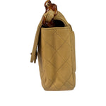 Chanel Beige Quilted Lambskin Tortoiseshell Chain Flap 1996