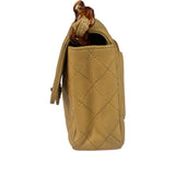 Chanel Beige Quilted Lambskin Tortoiseshell Chain Flap 1996