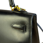Hermes Kelly 32 Black Box Leather 1991