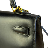 Hermes Kelly 32 Black Box Leather 1991