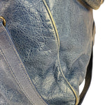 Balenciaga Navy Leather Moto Work Two-Way Bag