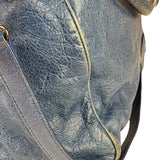 Balenciaga Navy Leather Moto Work Two-Way Bag