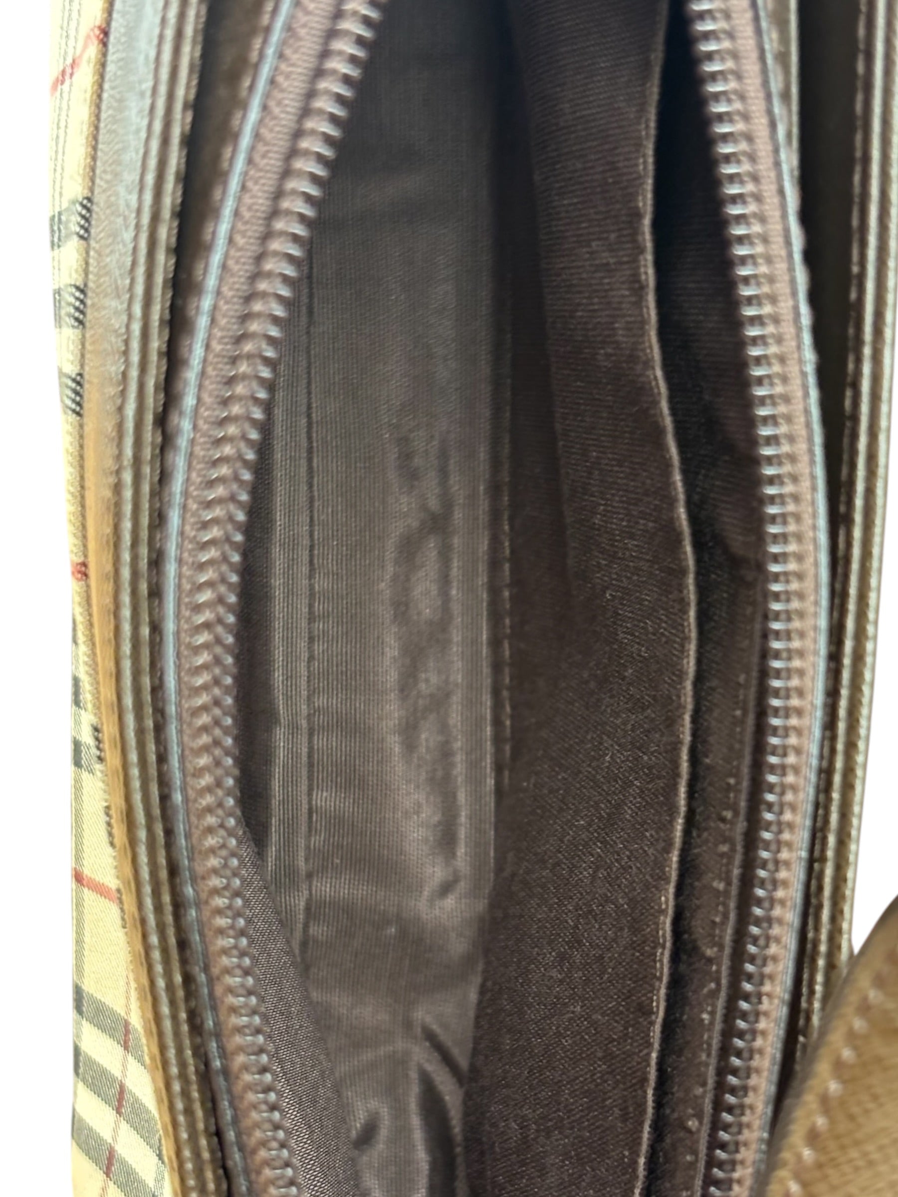 Burberry Vintage Leather Trim House Check Pochette