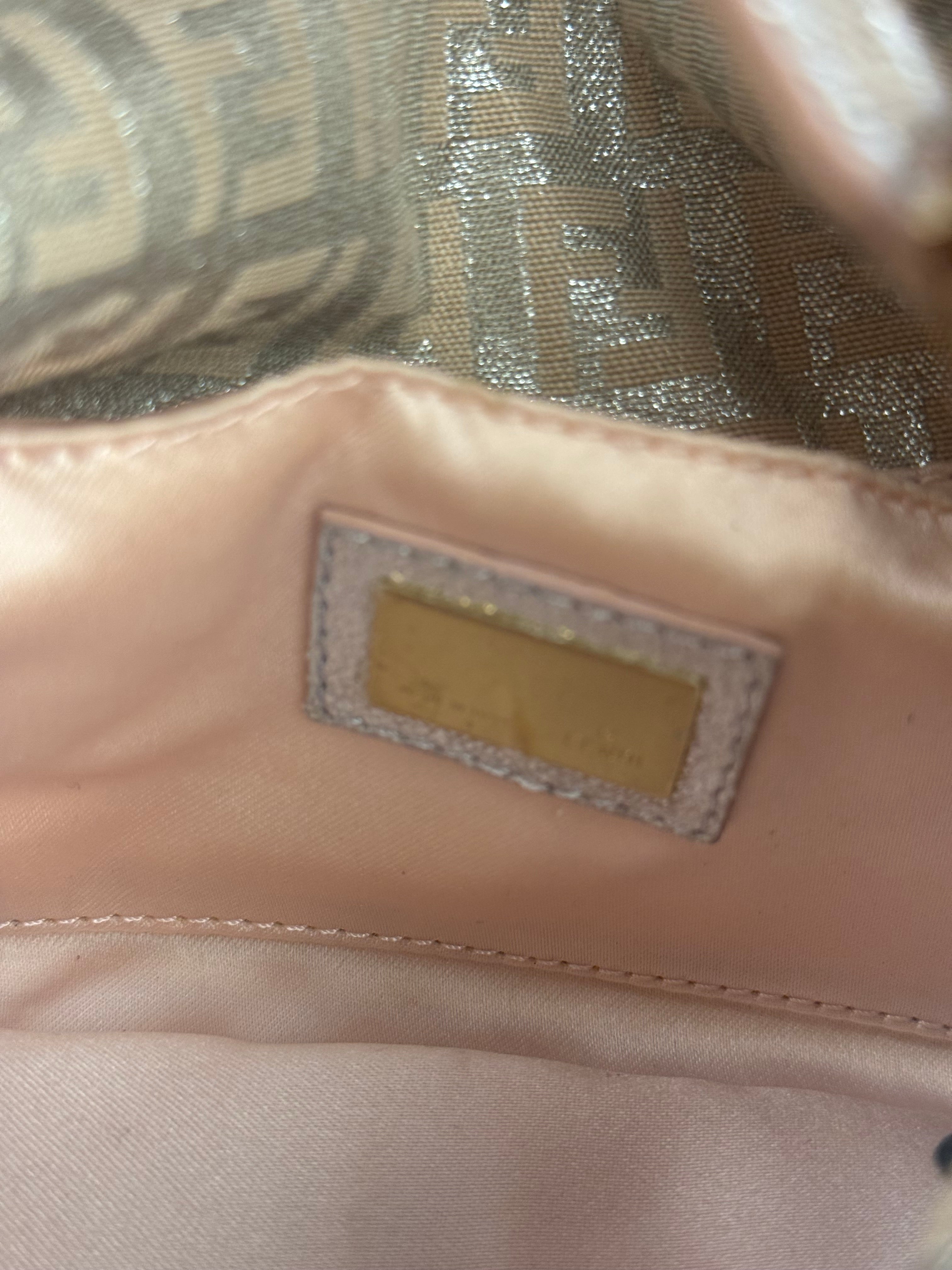 Fendi Vintage Metallic Jacquard Mini Baguette