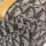 Christian Dior Brown Leather Trim Canvas Trotter Tote