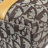 Christian Dior Brown Leather Trim Canvas Trotter Tote