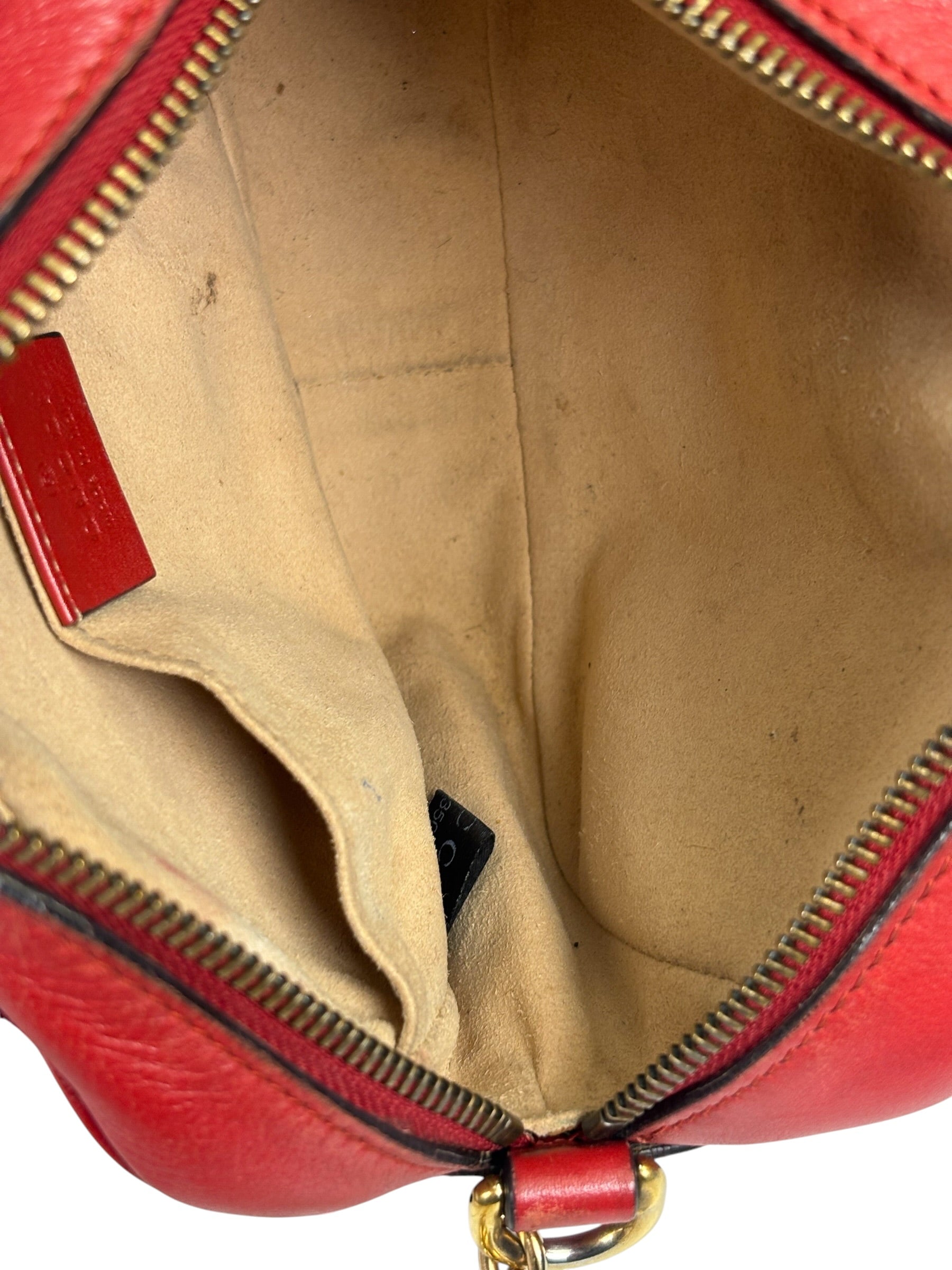 Gucci Red Leather Marmont Small Camera Bag