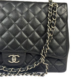Chanel Black Quilted Leather Jumbo Classic Flap Bag 2009