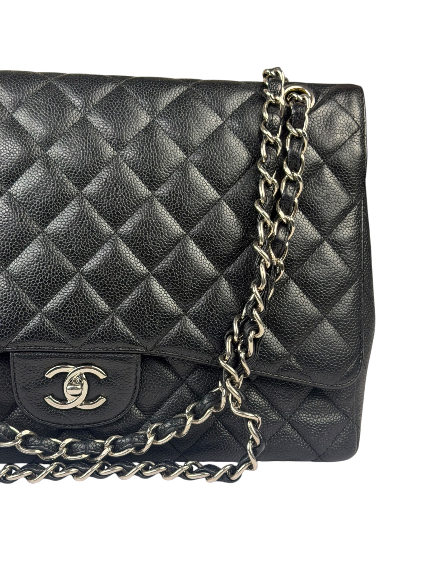 Chanel Black Quilted Leather Jumbo Classic Flap Bag 2009