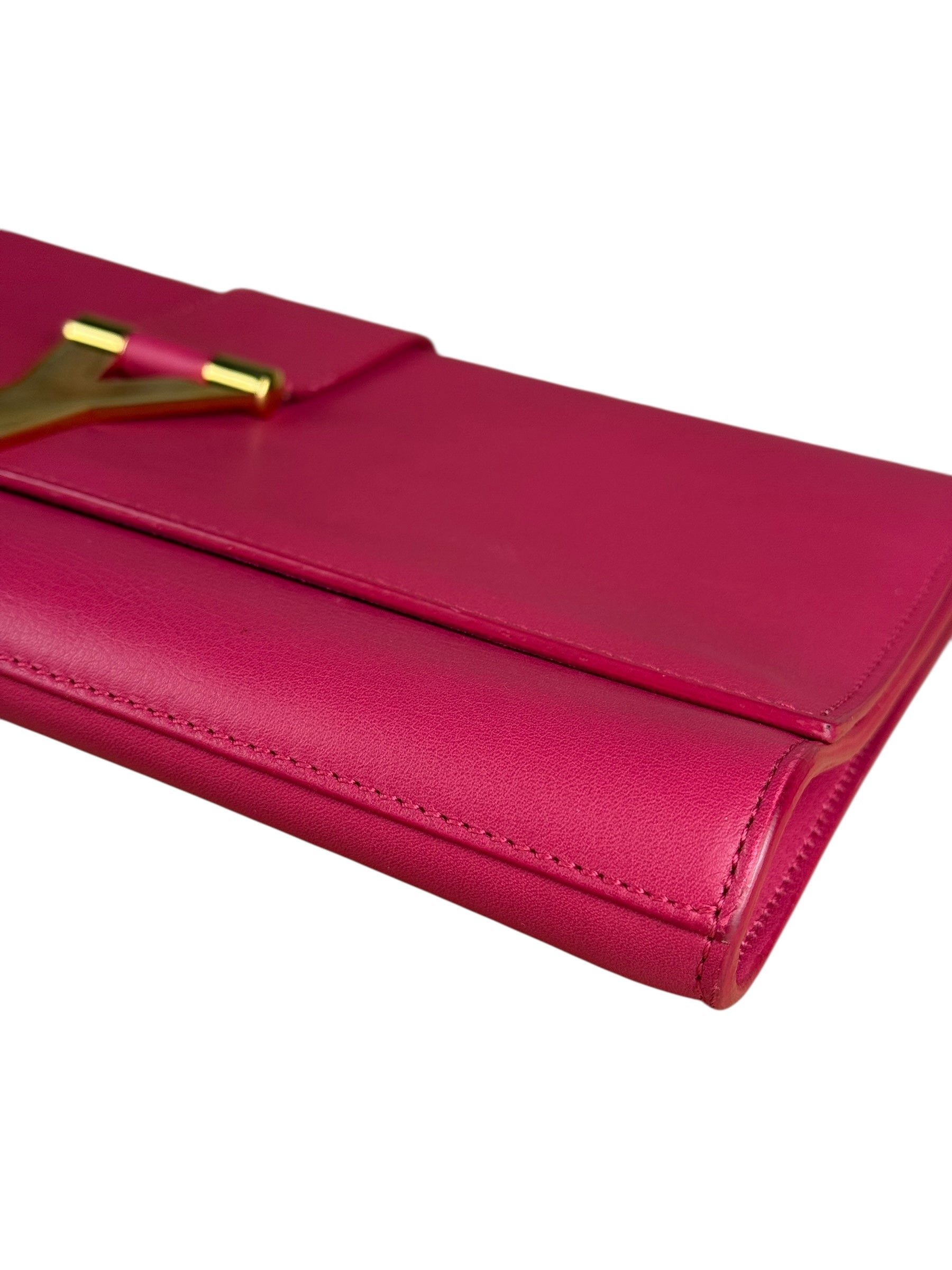Saint Laurent Pink Leather Y Ligne Clutch