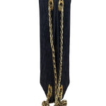 Chanel Vintage Navy Blue Matelasse Quilted Suede Chain Shoulder Bag