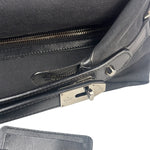 Gucci Black Leather Trim Belted Tote