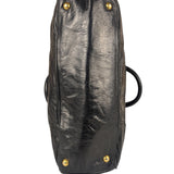 Prada Vintage Black Shine Leather Vitello Daino Tote