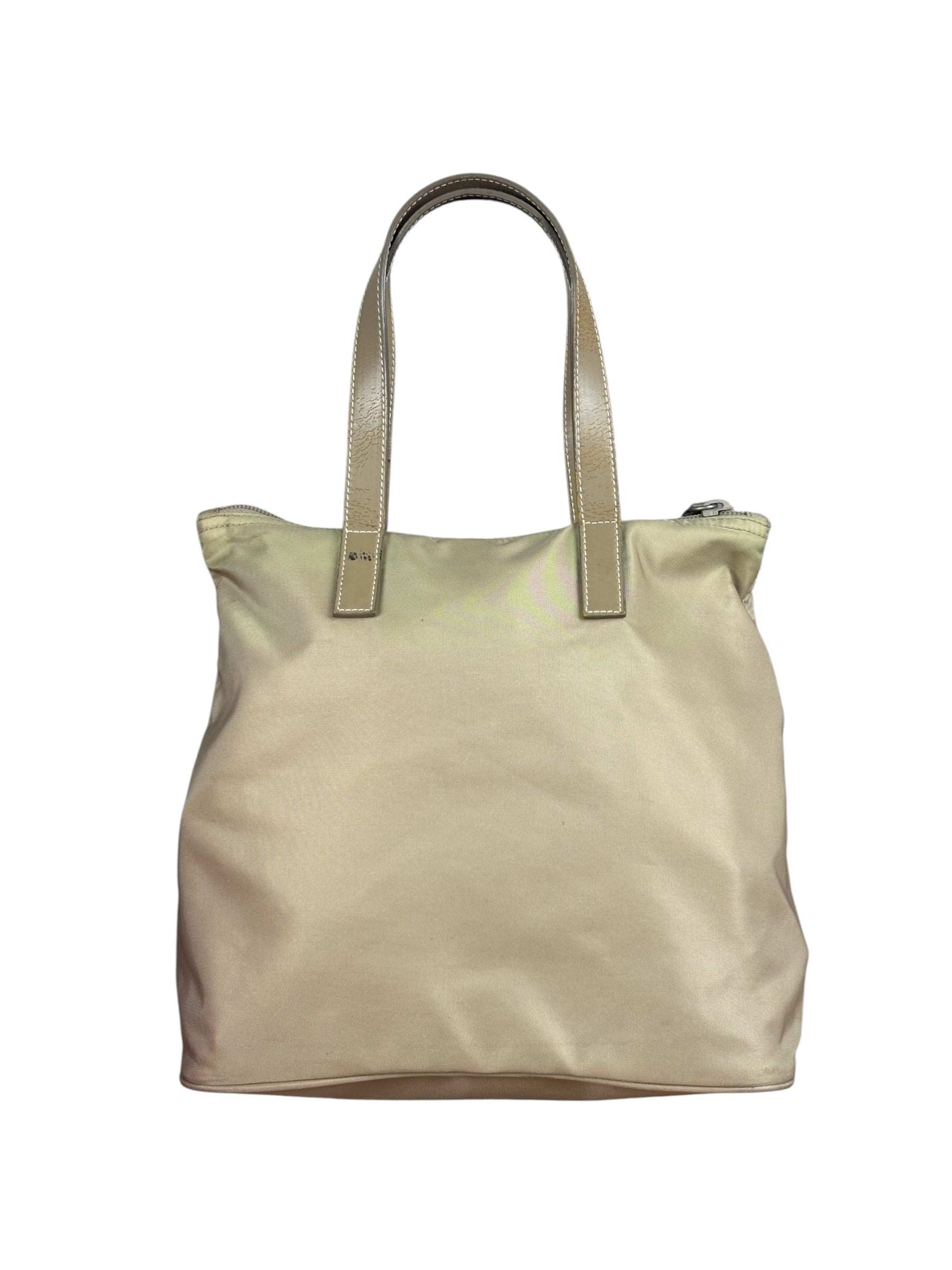 Prada Vintage Beige Nylon Top Handle Bag