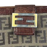 Fendi FF Buckle Canvas Print Compact Wallet