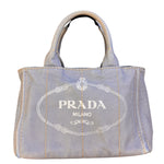 Prada Light Blue Canapa Canvas Two-Way Tote