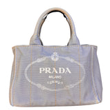 Prada Light Blue Canapa Canvas Two-Way Tote