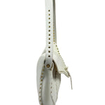Celine White Grained Leather Studded Poultbot Shoulder Bag