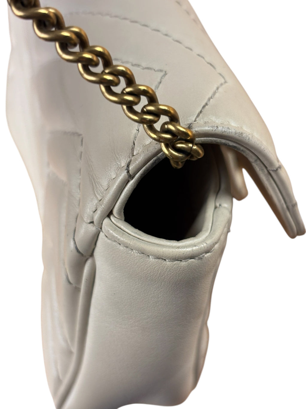 Gucci Marmont Mini Ivory Calfskin Leather Bag